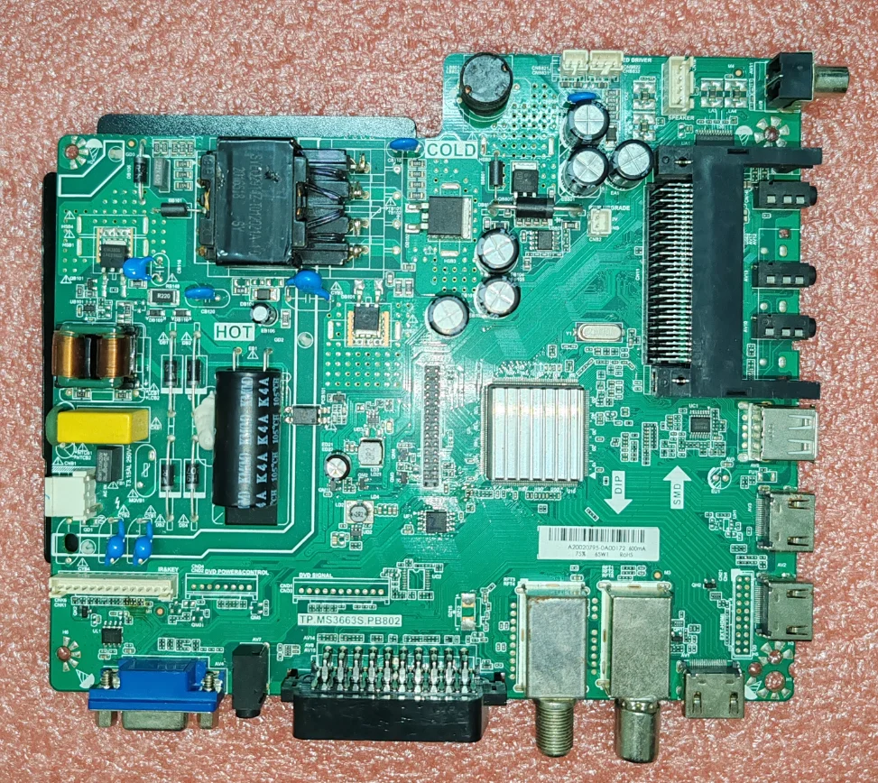 TP.MS3663S.PB802  Three in one TV motherboard, tested, physical photo, 3  specifications, verified and ordered