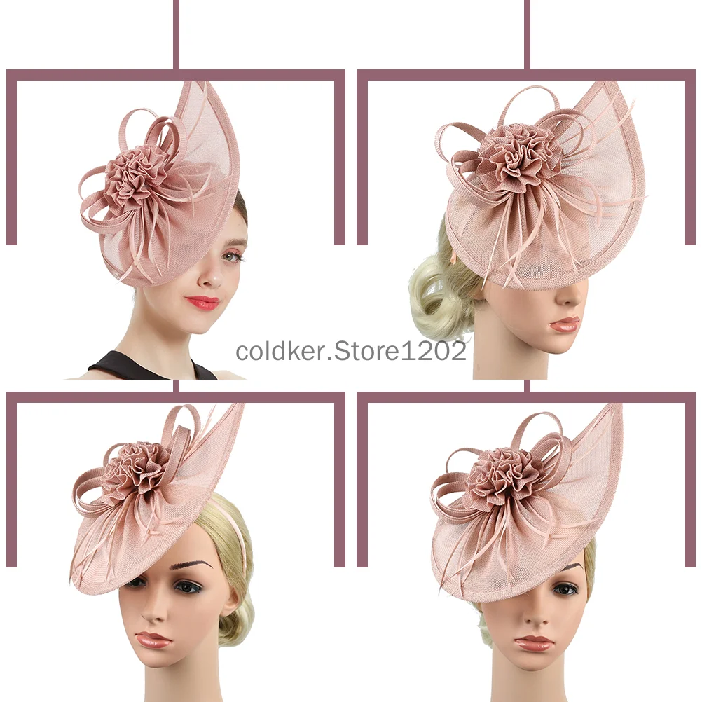 

Women Fascinator Hats Mesh Flower Fascinators 20s 50s Hat Wedding Church Tea Party Headpiece