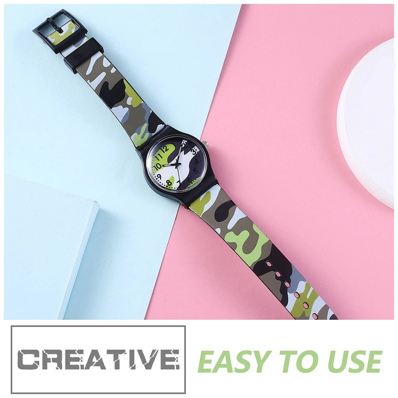 1Pcs Children Quartz Watch Durable Kids Camouflage Design Waterproof Adjustable Cool Fashion Timepiece Children Camouflage Watch