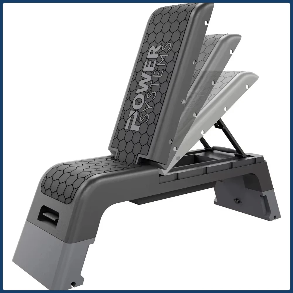 Multi-functional 2-in-1 Step Bench & Weight Bench. Adjustable Height for Home Gym, Aerobic, Plyometric & Strength Training.