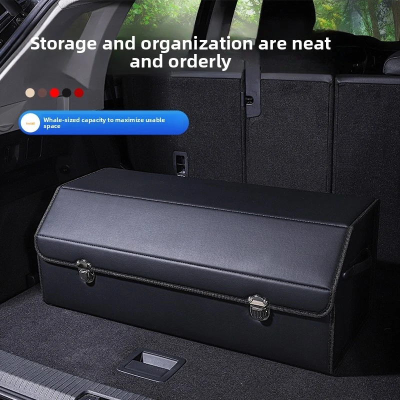 

Car accessories trunk storage box multifunctional foldable organizer car leather trunk organizer box