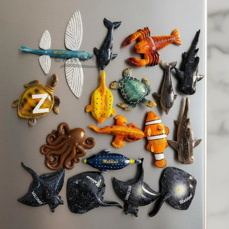 Maldives Tropical Sea Fish Fridge Magnet 3D Handmade Resin Souvenir Unique Decorative Magnet for Gift Home Decoration