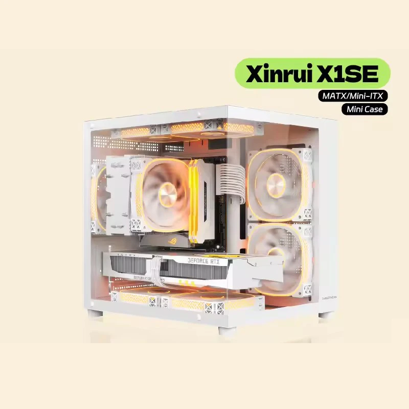 G-PARTNERS Xinrui X1SE MATX Mini-ITX PC Case Column-Free Panoramic Sea View Room 240 Water-Cooled Mini Panoramic Computer Case