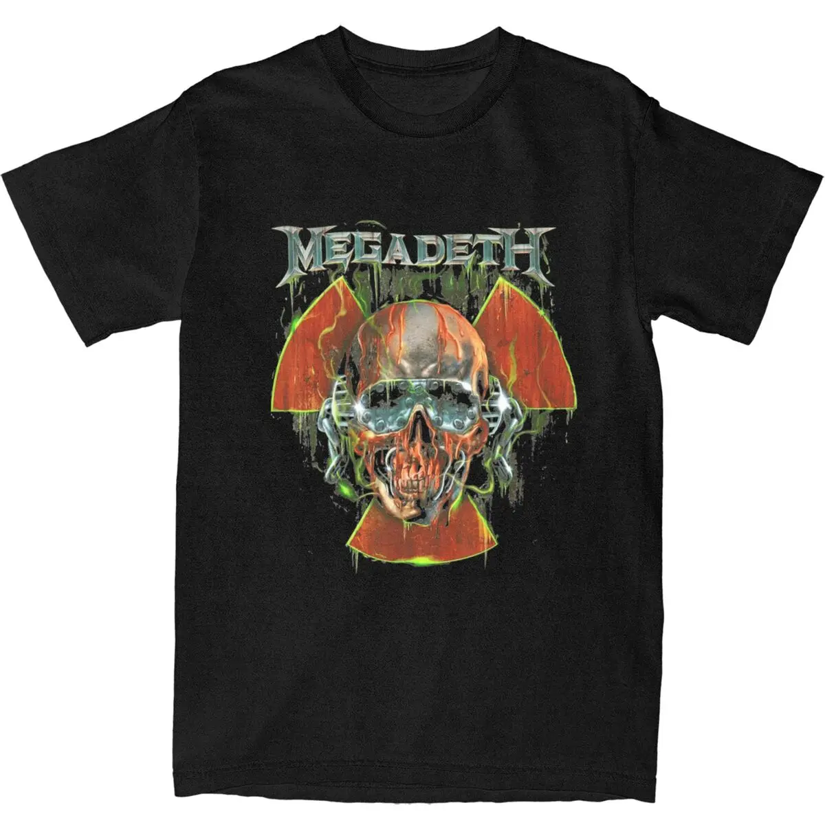 Mega Death Radiation Vic T Shirt Adult Metal Rock Band Megadeths Pure Cotton T Shirts Round Neck Tees Wholesale Oversize Tops