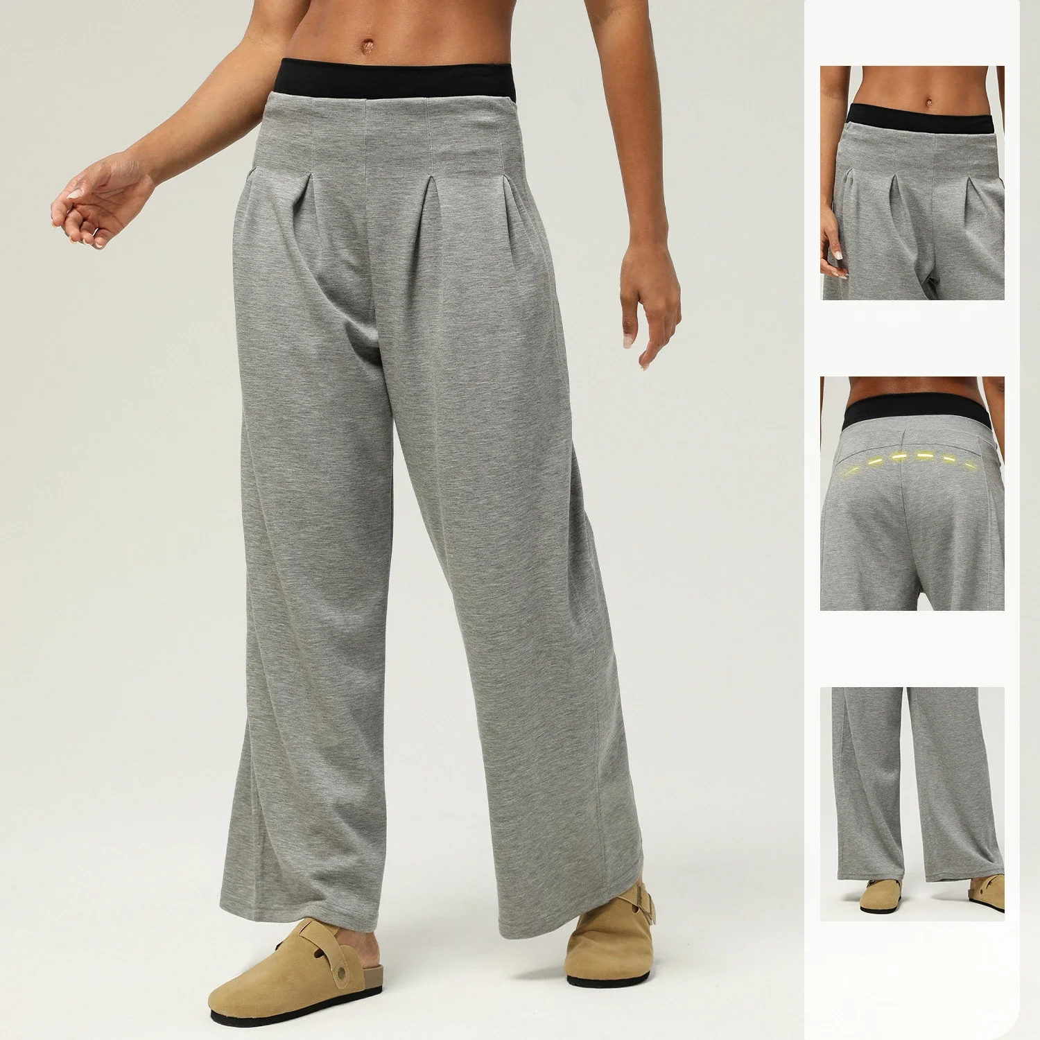 Athletic Leisure New Wide-legged Pants Work Waist Head Loose Pants Indoor Dance Fitness Straight Pants Outdoor Warm Sportswear