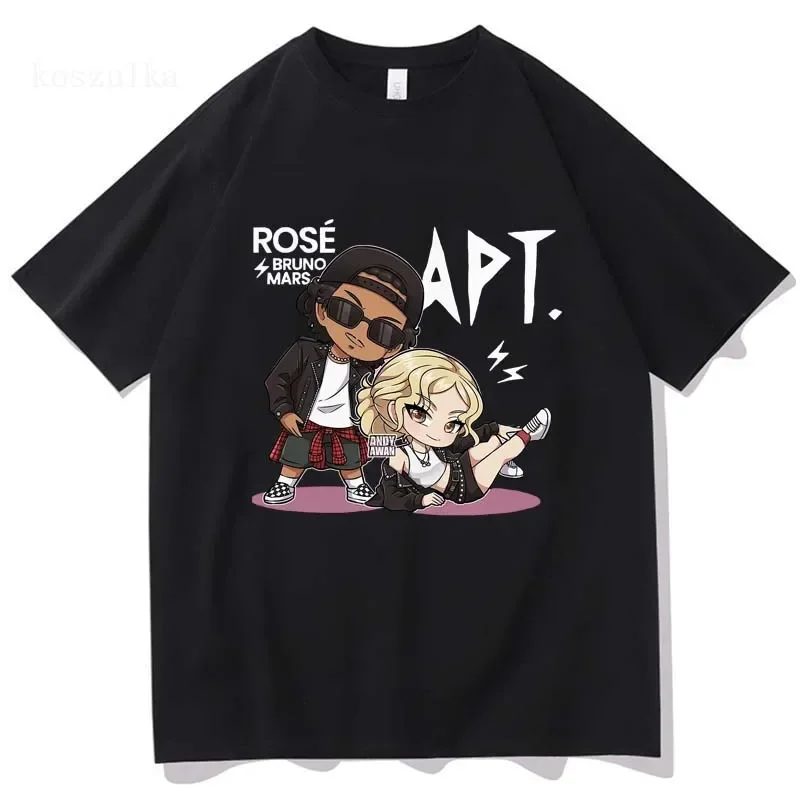 ROSE Bruno Mars APT T Shirt Fashion Men/Women Harajuku Graphic T-Shirt Unisex High Quality Aesthetic Vintage Tees Shirts