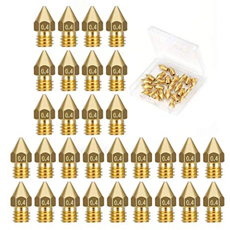 Hot Sale-30 Pcs 3D Printer Extruder Nozzle-MK8 0.4 Mm Nozzle For Ender 3 Anet A8 Makerbot MK8 Creality CR-10 CR-10S S4 S5 3Pro 5