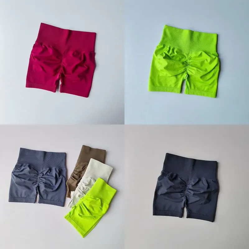 Women High Waist Peach Hip Lifting Sports Shorts Slimming Waist Tightening Running Quick Dry 3 Point Tight Pants