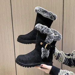 Stivaletti donna 2023 stivali Chelsea scarpe invernali in pelliccia Designer di lusso in pelle scamosciata stivali da neve corti in peluche scarpe basse Goth Botas