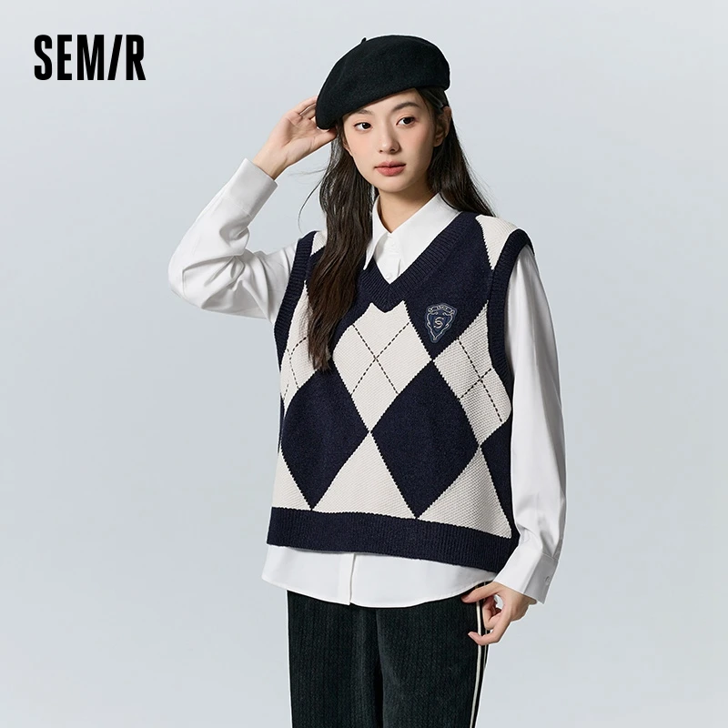 Semir Long Sleeve Shirt Women 2024 New Winter College Style Easy Care Shirt