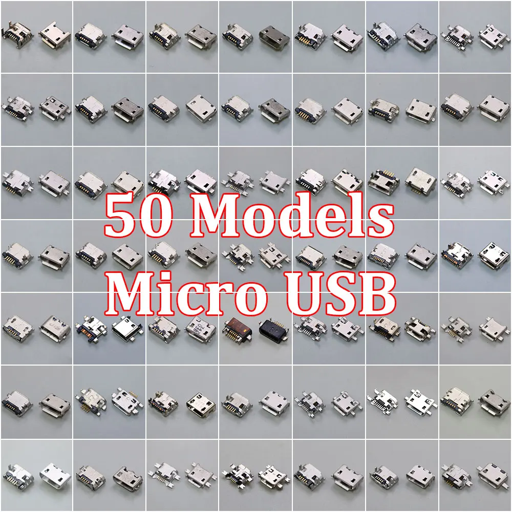 50 modeli 5-pinowe gniazdo Micro USB Złącze portu ładowania do tabletów Samsung Huawei Lenovo HTC Nokia itp. tablet mobilny GPS