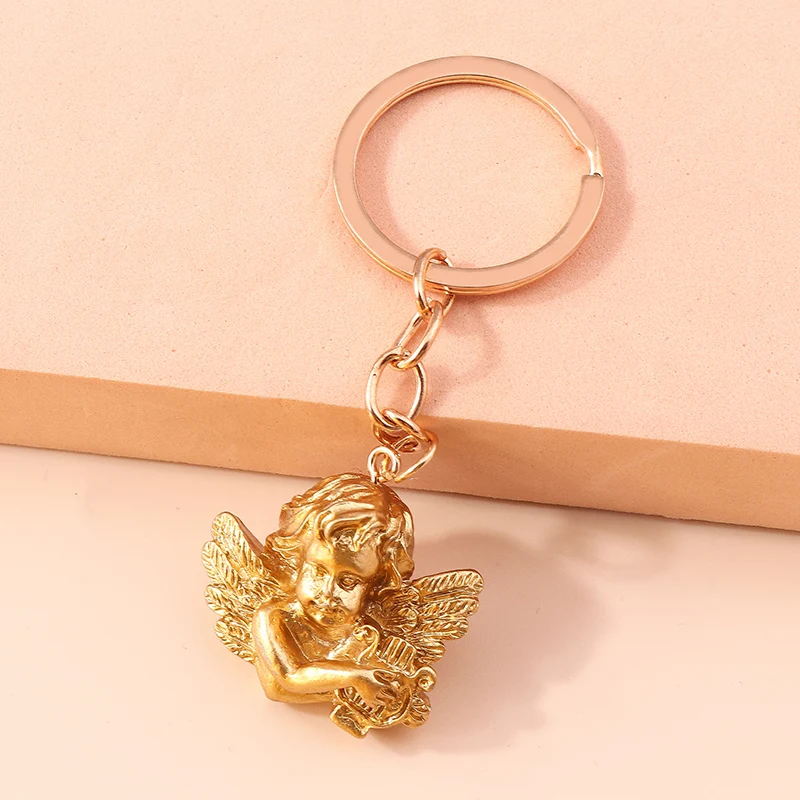 Creative Alloy Angel Keychain for Women Girl Cute Keychain Car Key Ring Holder Trinket Handbag Charms Jewelry Accessories