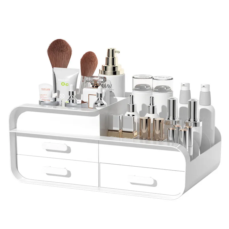 Large Capacity Drawer-type Cosmetics Organizer Rack Makeup Storage Box Dressing Table Powder Lipstick Dust-proof Storage Boxes