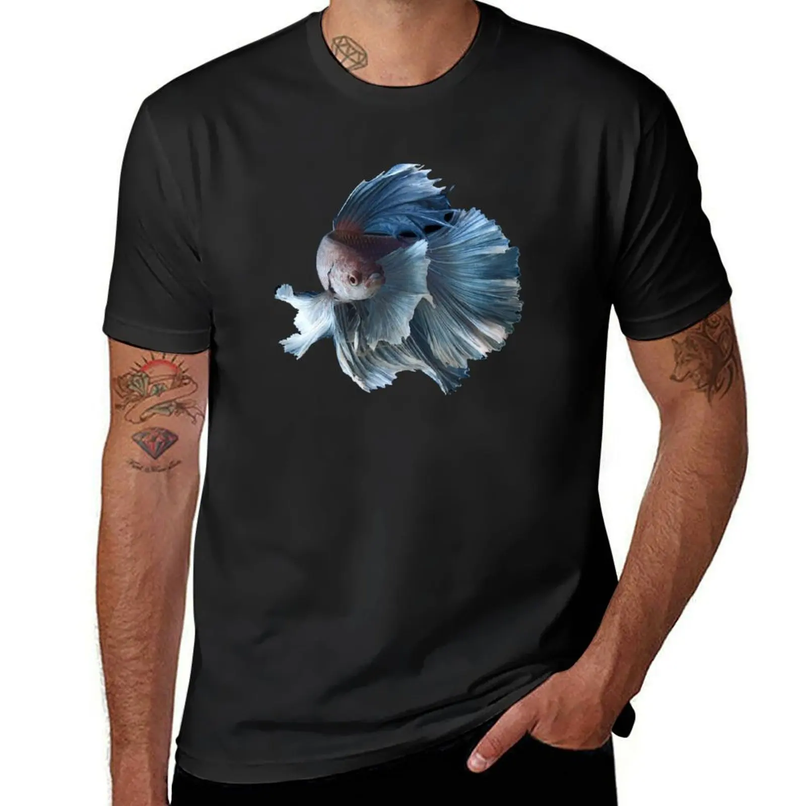 White Angel Siamese Betta Fish T-Shirt tees anime mens t shirts
