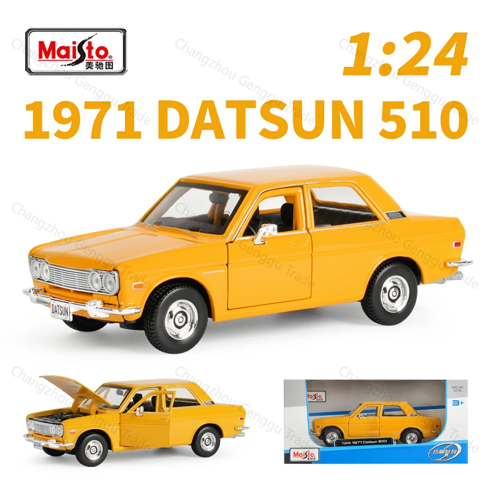 Maisto 1:24 1971 Datsun 510 Vehículos de Metal Fundido a Presión, Modelo Coleccionable de Auto de Juguete