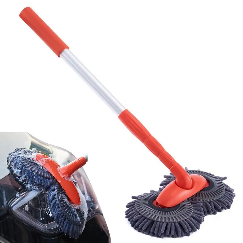 Car Wash Brush Adjustable Double Head Window Wheel Dust Wash Tool Telescoping Long Handle Cleaning Mop car r Cleaning Tools