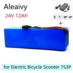 24V Battery 7S3P 29.4V 12Ah 18650 Li-Ion Battery Pack 15A  Balanced BMS for Electric Bicycle Scooter Power Wheelchair+2A Charger