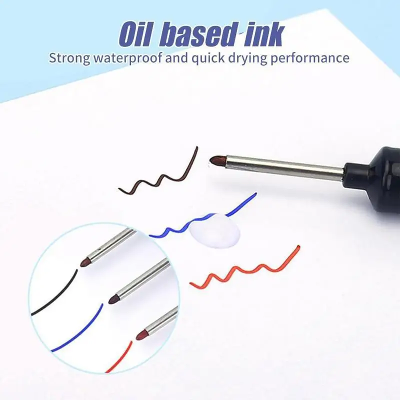 Waterproof Marker Carpenter Deep Reach Pen Colorful Carpenter Deep Reach Marking Tools Architectural Marker Ink Scriber For