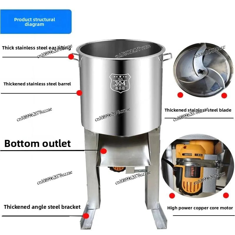 متعددة الوظائف الدجاج، البط، أوزة العشب كسارة الدواجن الزراعة الكهربائية قطاعة الخضراوات الفولاذ المقاوم للصدأ برميل المنزلية #3