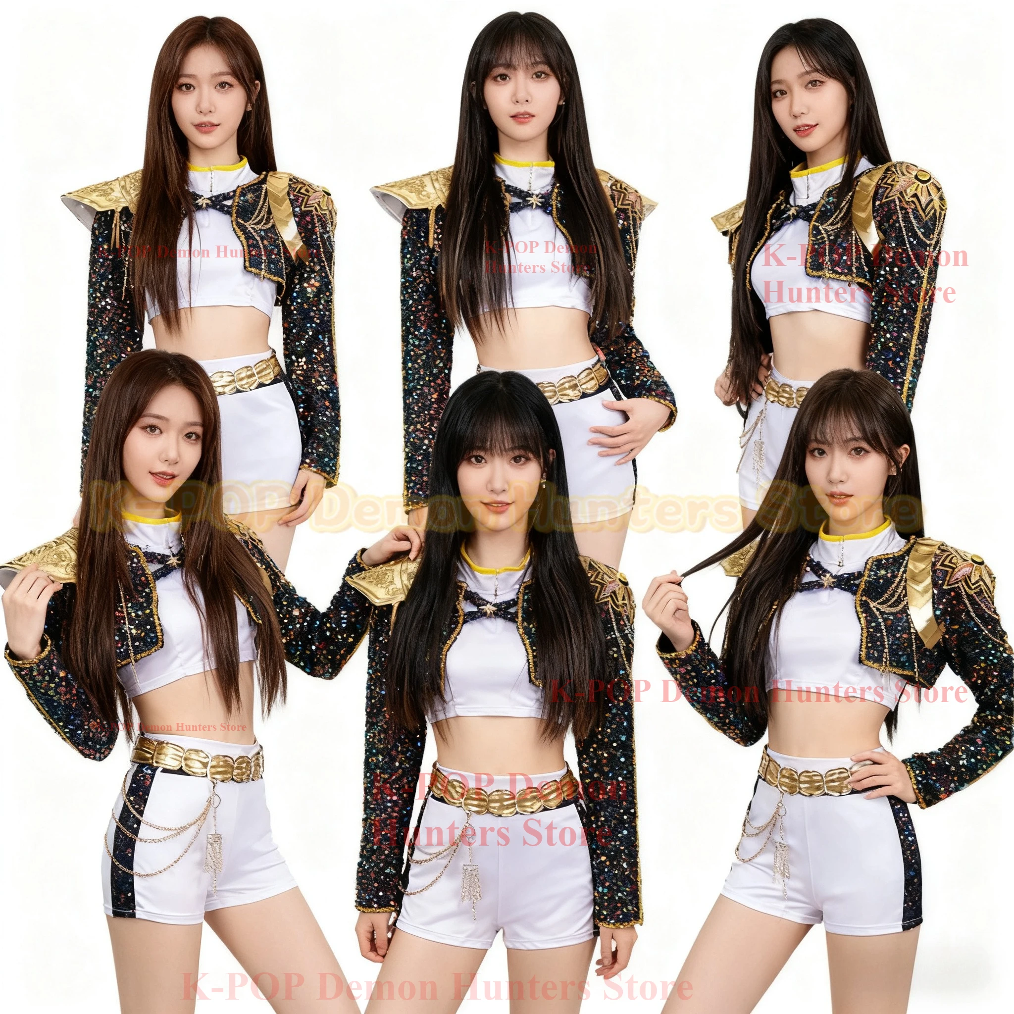 2025 الفتيات Kpop شيطان الصيادين رومي زوي ميرا تأثيري الخيال زي تمويه للطفل لعب الأدوار ملابس هالوين كرنفال البدلة