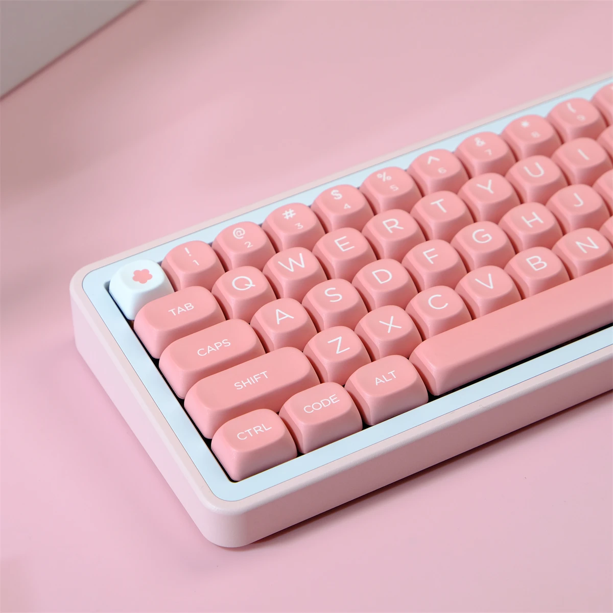 Peach blossom 126 Keys PBT Keycaps Five-sided Sublimation MOA Profile Keycaps For MX Switches Mechanical Keyboard Pink Keycaps