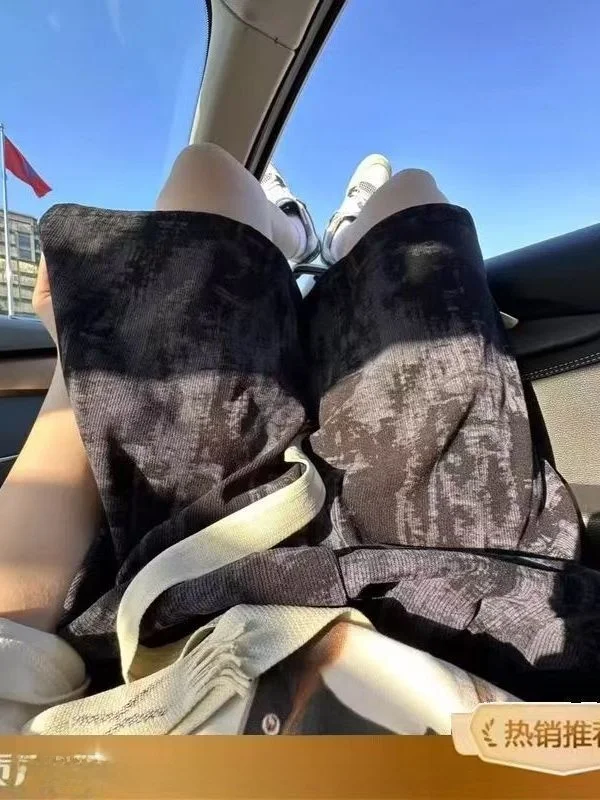 

Мужские шорты из ледяного шелка с эффектом тай-дай, летние, тонкие, свободные, больших размеров, прямого кроя, спортивные, быстросохнущие, повседневные, длиной до колена