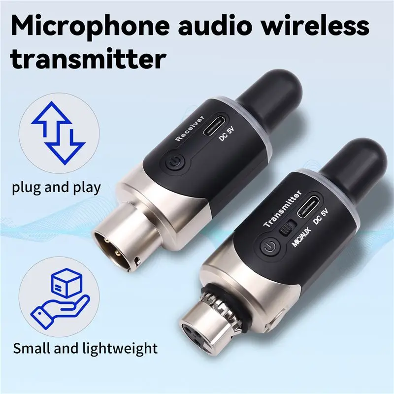 AA90-New U801 UHF Wireless XLR Transmitter And Receiver Microphone Converter Wireless Microphone For Live Interview/Studio