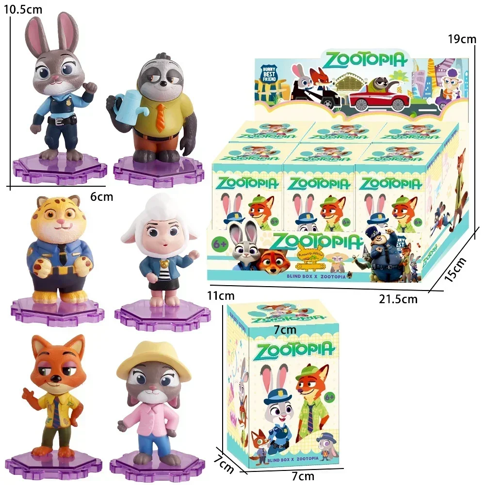 

IN stock 6pcs/Set Zootopia 2 Figure Toy Judy Rabbit Nick Fox Figurine Desktop Model Ornaments Toys Fans Christmas Gifts
