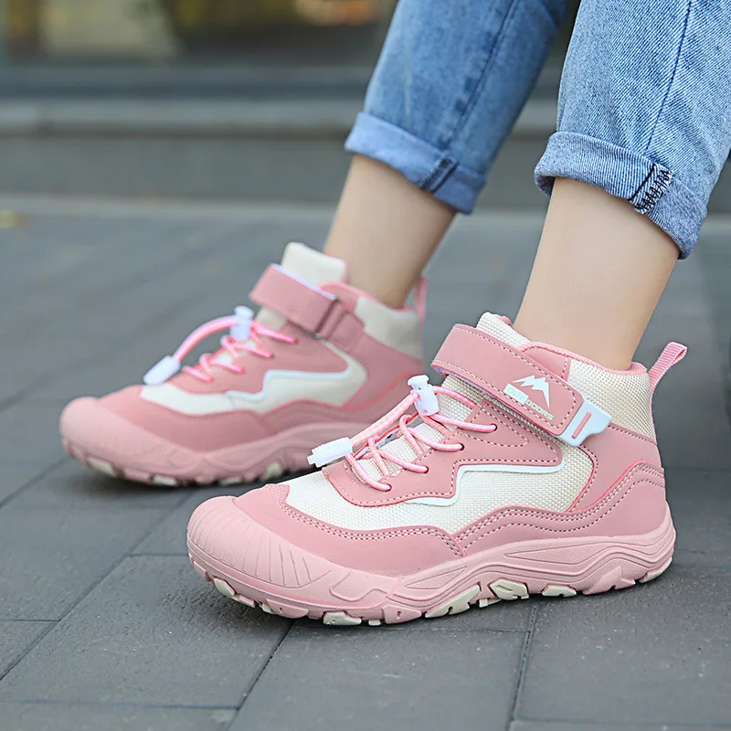 Zapatos Deportivos antideslizantes para exteriores, zapatillas de Montañismo para correr para niños medianos y grandes, tendencia de otoño e invierno