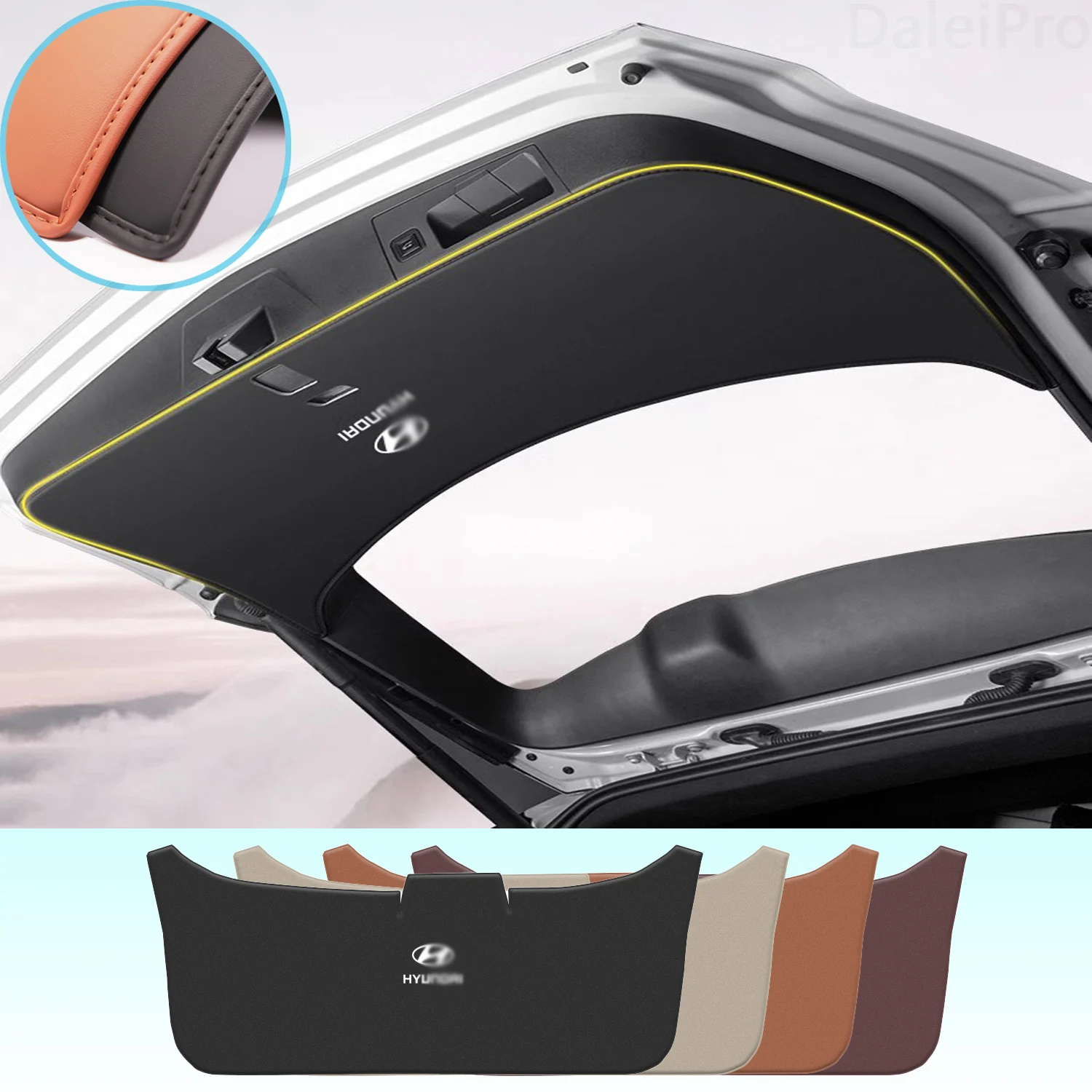 For Hyundai Tucson 2006 2007 2008-2014 Car Liftgate Protection Mat Rear Trunk Protection Cover Anti-kick Leather Decoration Pad