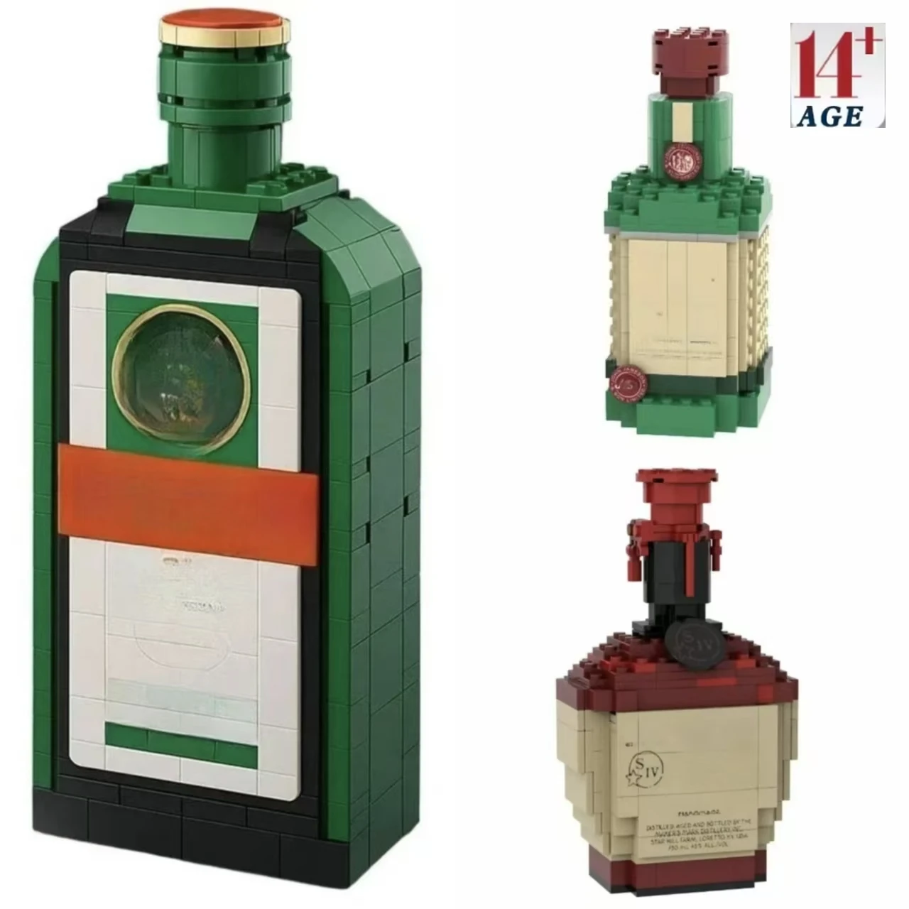 Bloques de Construcción Creativos con Forma de Botella de Whisky de Alta Calidad, Figuras Decorativas para el Hogar, Regalo para Amigos y Adultos