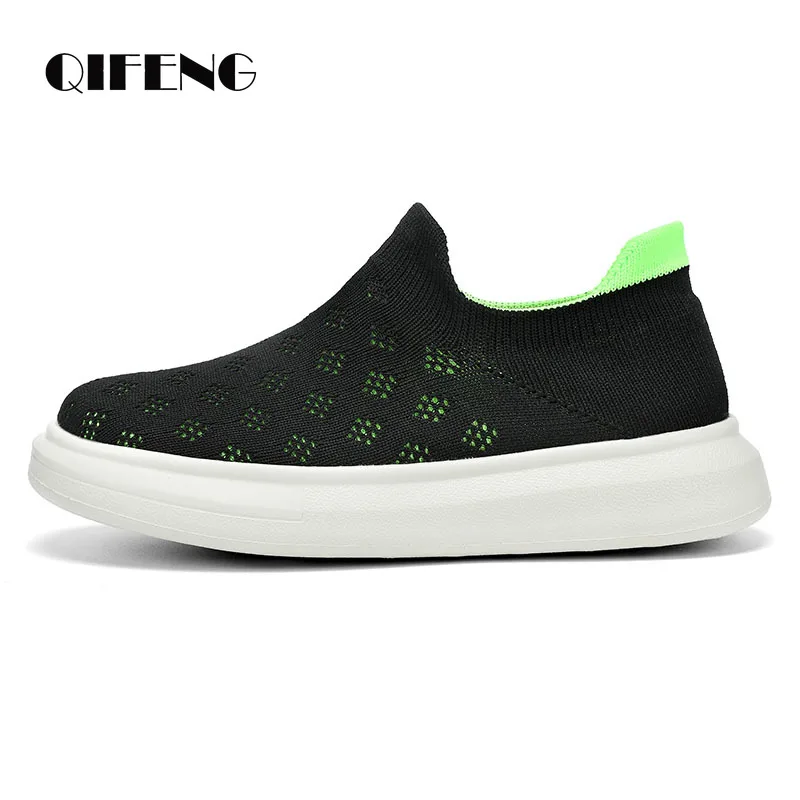 

Children Casual Shoes Boys Mesh Sneakers Kids Summer 4 5 9 12 Popular All Black Footwear Fashion Light Tenis Sock Shoes Slip On