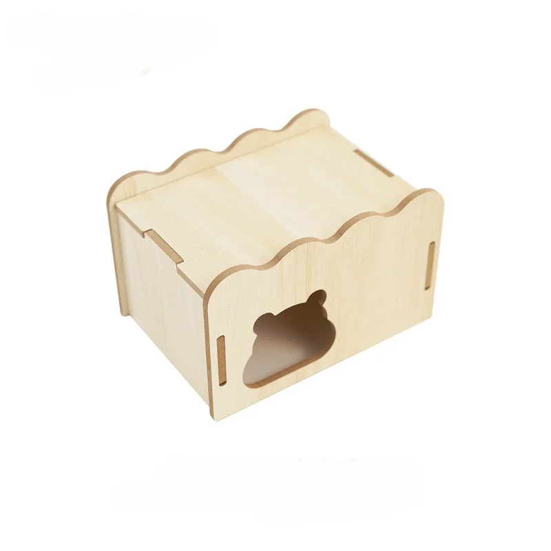 Suvisug Hamster Small House Wave Single Bedroom Escape Toy Nest Landscaping Supplies Golden Bear Pygmy Wooden House