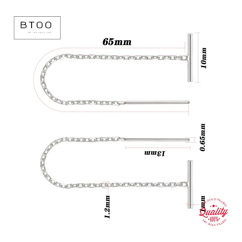 925 Sterling Silver Threader Earrings with 65mm DC Cable And 10mm Bar Loop Jewelry Findings for Wholesale