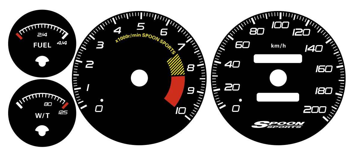 For Integra DC2 SPOON  Speedo Tacho Dials Upgrade to 200KM/H Type R Instrument Cluster Counter GAUGE Face