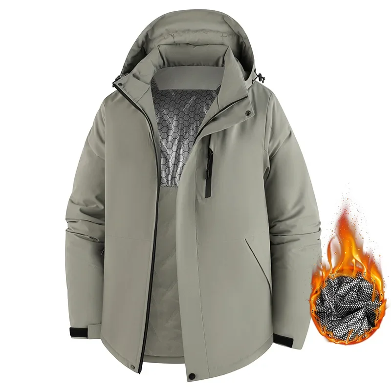 الخريف والشتاء شحن سترة مبطنة بالقطن الجرافين في الهواء الطلق زوجين ركوب الدراجات الملابس خندق معطف يندبروف سترة مضادة للماء #2