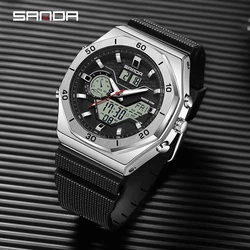 SANDA Men Digital Watch G Style Sports Outdoor Waterproof Swimming Military Quartz Watch Dual Display Luxury Wristwatch Relojes