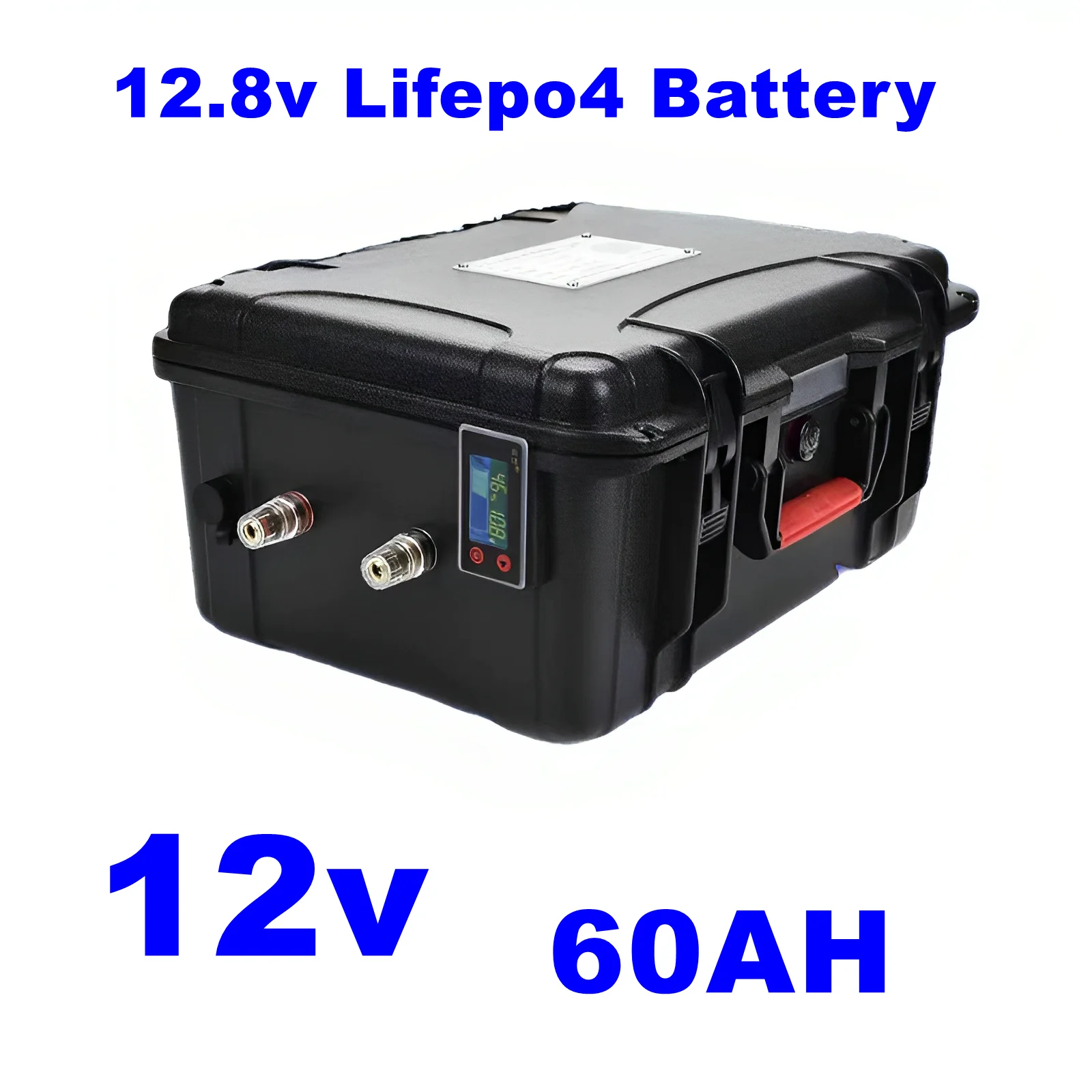 

12V 60Ah Waterproof LiFePO4 Battery Pack Rechargeable with BMS, High Capacity High Current Lithium Iron Phosphate Battery for Ho