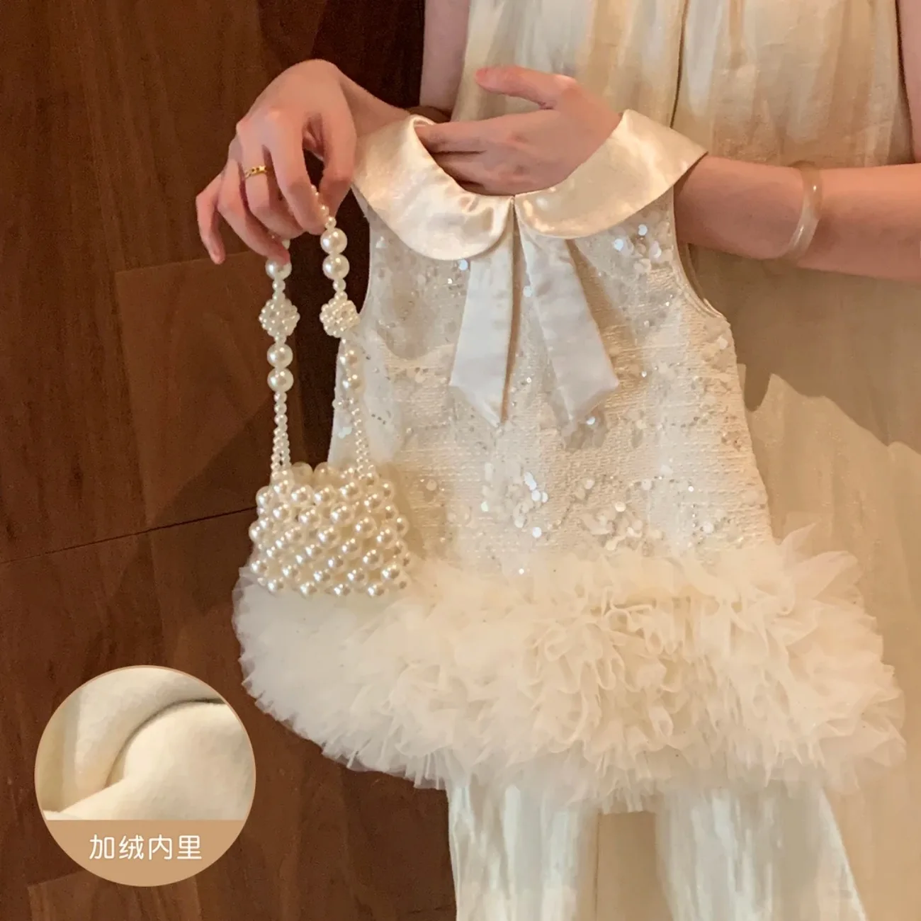 

Girls' Little Fragrant Princess Skirt Spring Autumn Winter Edition 2025 New Year's Eve Dress for Baby Girls