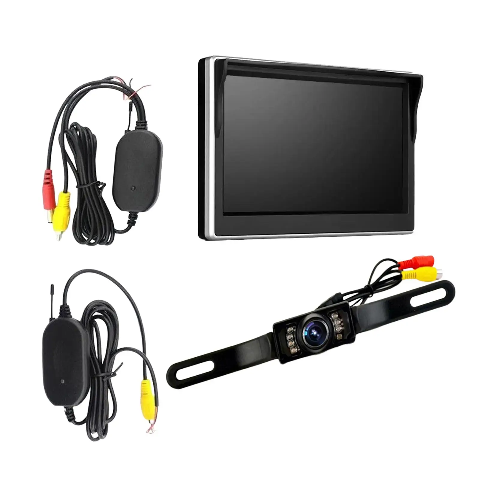 Vehicle Rear View Camera 5inch LCD Monitor Kit Cvideo Transmitter Receiver Accessories Wireless Backup Camera for Cars Auto