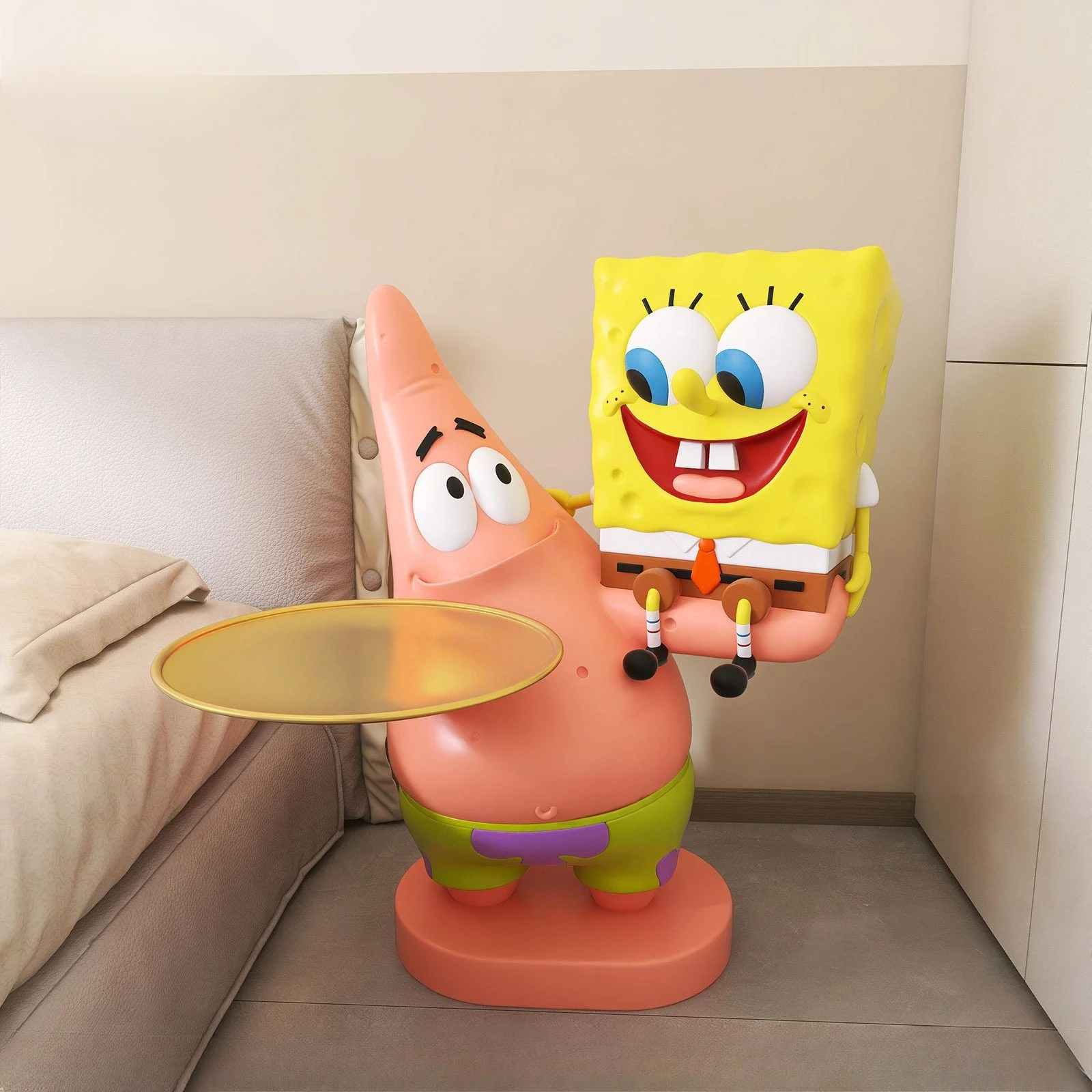 Anime Model Toys Gifts Sponge Patrick Star Floor-standing Nightstand Ornament Cabinet Next To The Living Room Sofa TV Cabinet