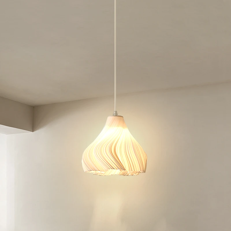 

Bedroom bedside pendant lamp Nordic warm and creative cream style quiet wind lamp extremely simple modern homestay shop lamp