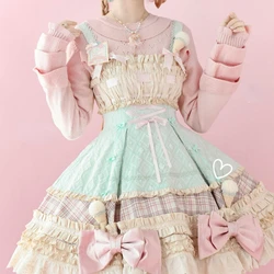 Elegant Sweet Lolita Style Knitted Pullover Autumn Winter Women Ruffles Long Sleeves Sweaters Women Y2k Aesthetic Knitwear Tops