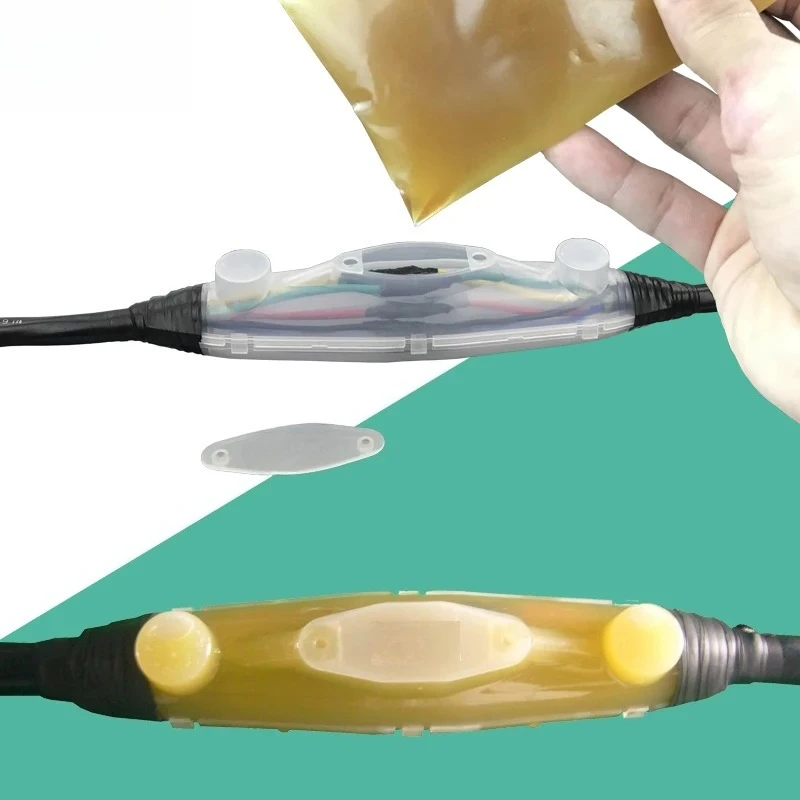 Sealing Resin Waterproof Wiring Protection Box Direct Cable Wiring  Glue Waterproof Junction Box Filling Capactity 365g
