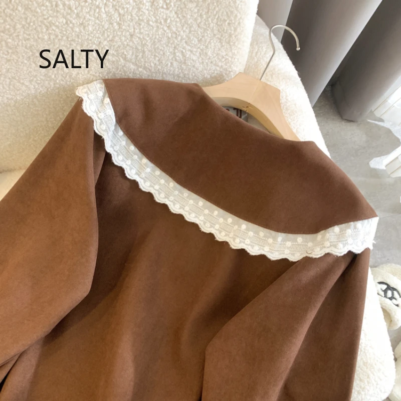 2025 Women Shirt Long Sleeve Cute Rabbit Patch Doll Collar Blouse Tops Female Autumn and Winter Preppy Style Woman