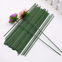 10/20/30pcs 40cm Artificial Dark Green Flower Stem DIY Floral Material Handmade Wire Stem Accessoies for Wedding Home Decoration