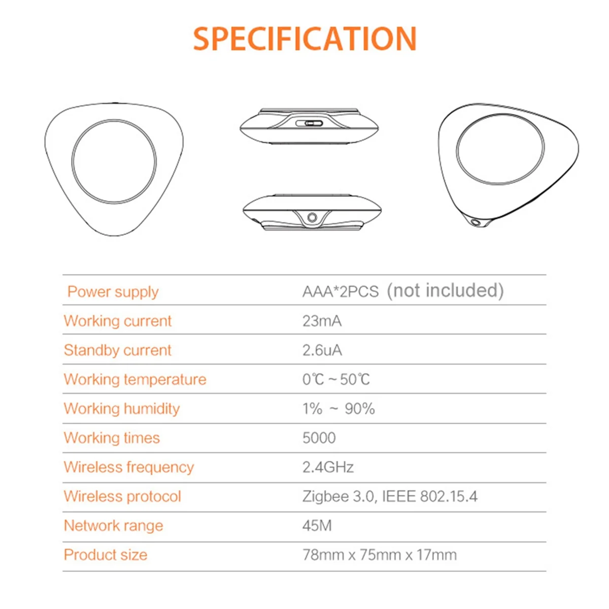 ABAN Zigbee Water Level Sensor Smart Water Leakage Alarm Detector Flood Alert Overflow Security Protection Tuya