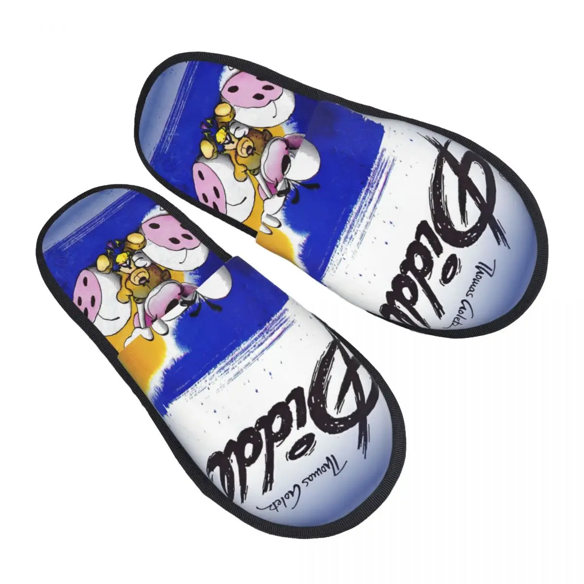 

Cute Cartoon House Slippers Anti-skid Diddl Soft Household Fur Slides Slippers Bedroom