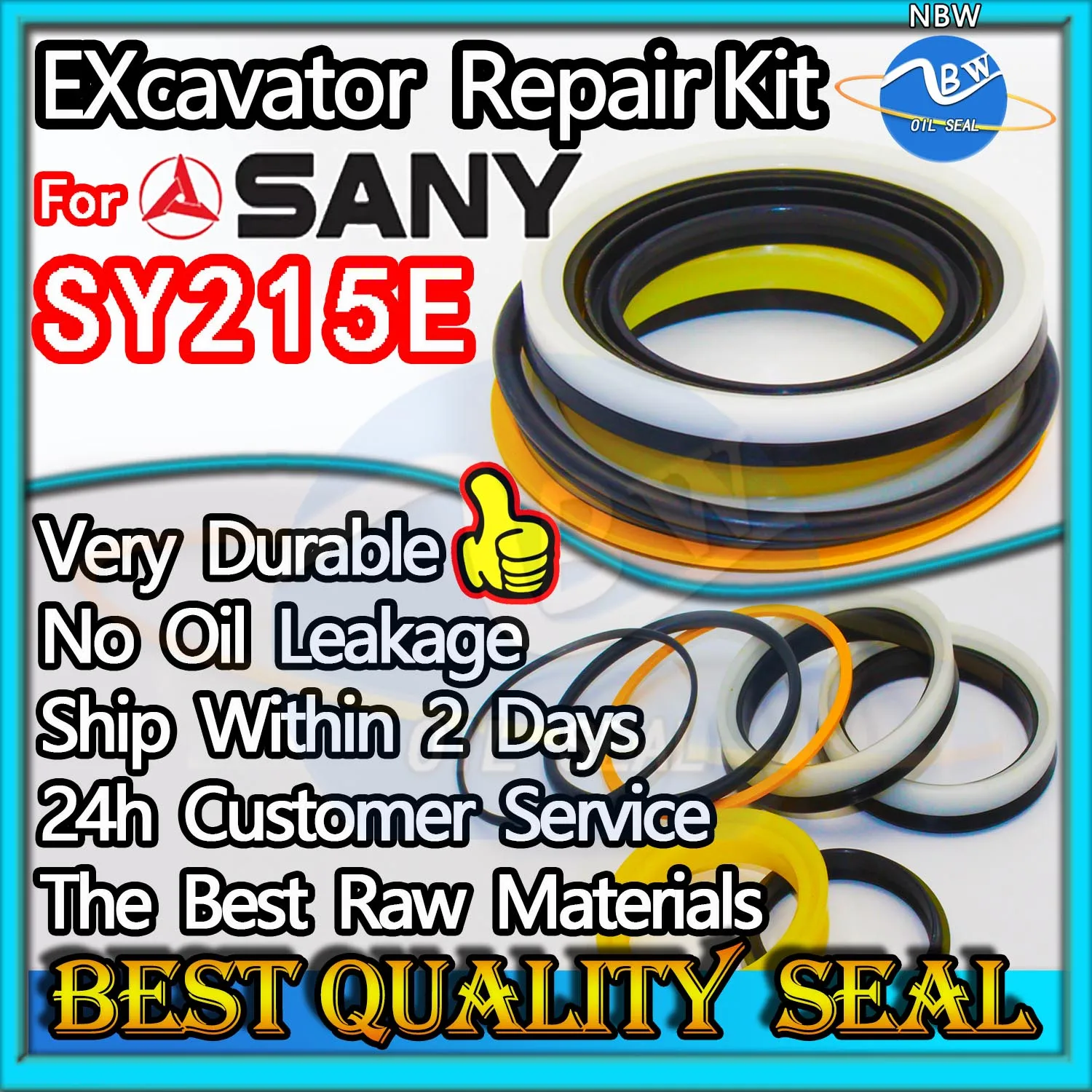 

For Sany SY215E Seal Kit Excavator Repair Oil High Quality Parts MOTOR Piston Rod Shaft Replacement Dust Bushing Control Blade