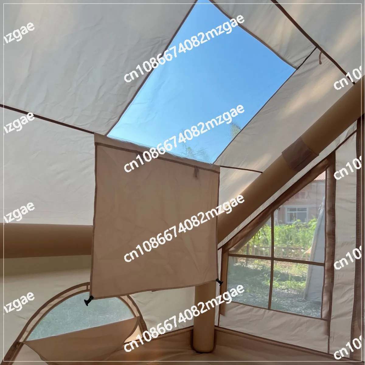 Oxford Cloth Large Outdoor Camping Inflatable Tent Thickened Ultra-Quick Setup 4 Season Garden Patio Fishing Inflatable Tent